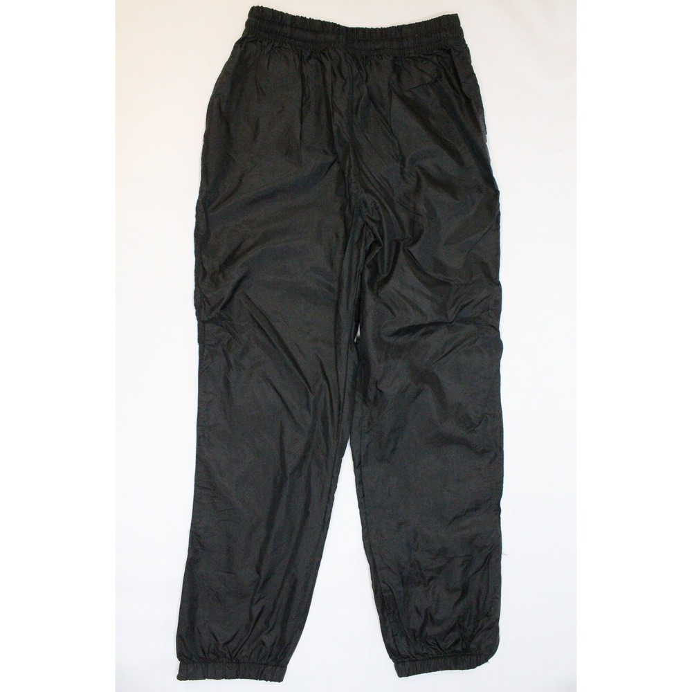 Haband Mens Black Nylon Windbreaker Track Pants Elastic Waist Size Medium Long